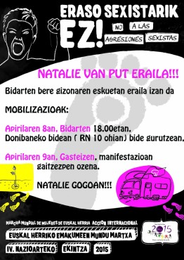 Les féministes basques appellent à se mobiliser pour Natalie Van Put et contre les violences sexistes